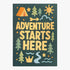 Playful textile artwork with &