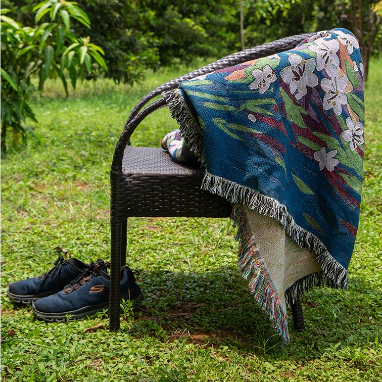 Throw blanket on a chair