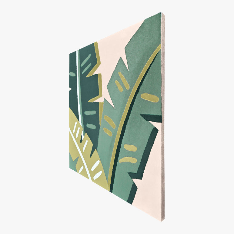 Notebook with a tropical leaf design on a white background