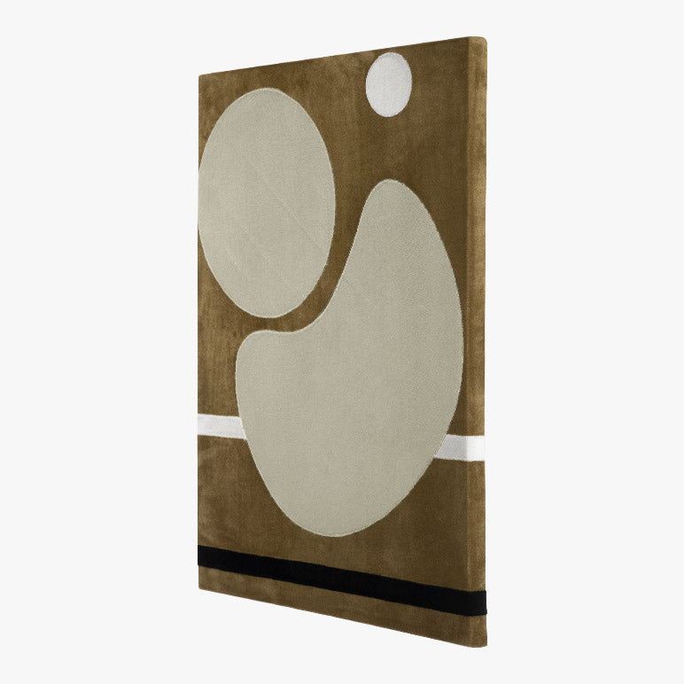 Brown book with abstract white design on a white background