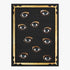 Decorative wall art with hand embroidered eyes on a black background