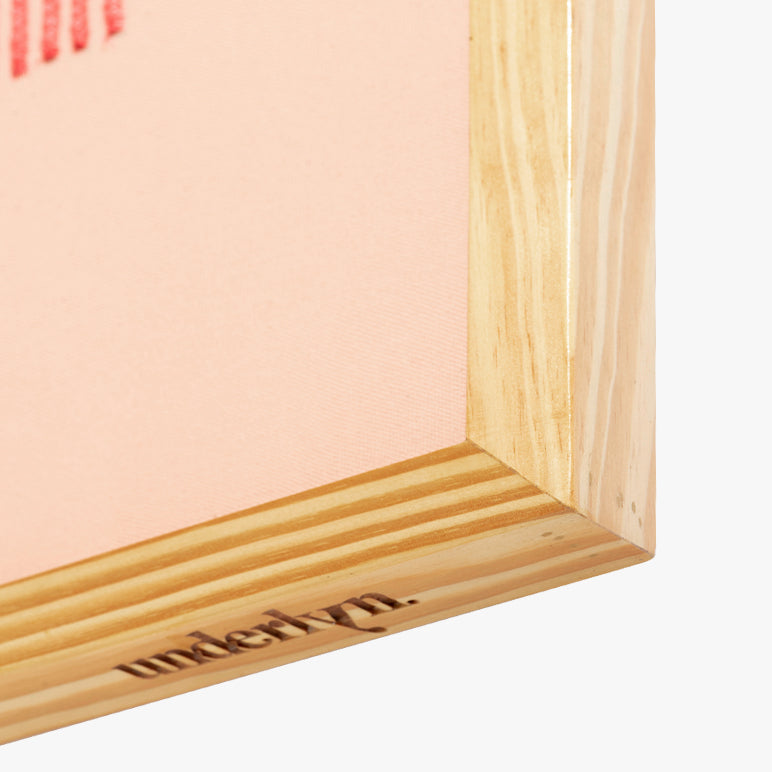 Wooden frame corner with &