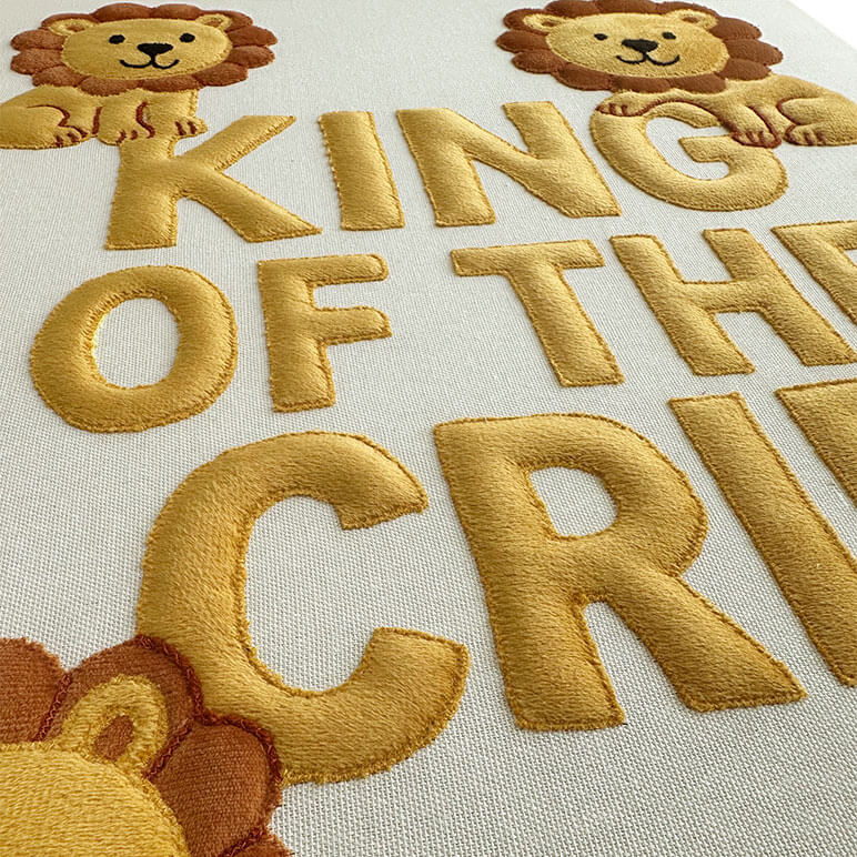 Embroidered text &