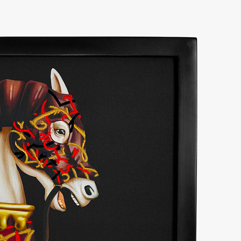 Framed artwork of a horse&