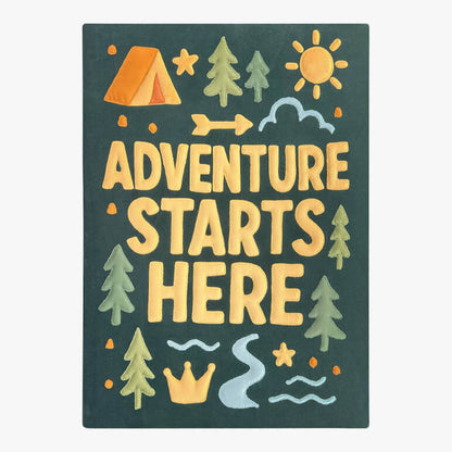 Playful textile artwork with &