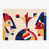 Abstract art piece with geometric shapes on a beige background
