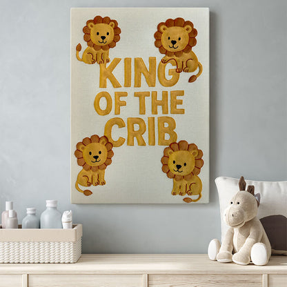 hand embroidered textile artwork as kids room wall decor featuring lions