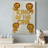 hand embroidered textile artwork as kids room wall decor featuring lions