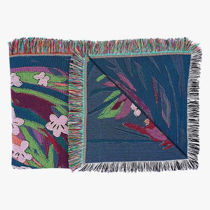 Closeup of the throw blanket on a white background 