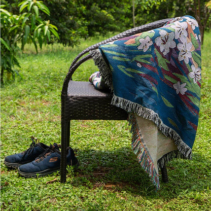 Throw blanket on a  chair 