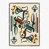 Abstract art design on a woven blanket with geometric shapes and patterns on a white background