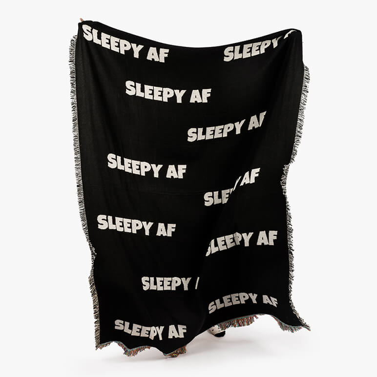 Black blanket with &