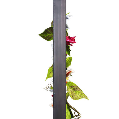 Decorative floral design on a white background