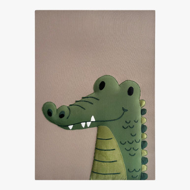 feature image showing an alligator nursery wall art in green and earthy brown colors