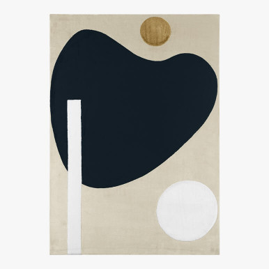 canvas framed contemporary wall art with abstract shapes in neutral colors