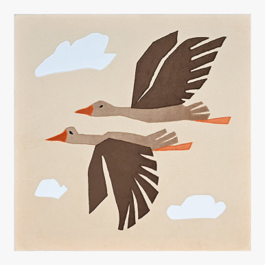 Feature image showcasing a nursery wall art with birds, in earthy and beige color tones, canvas framed