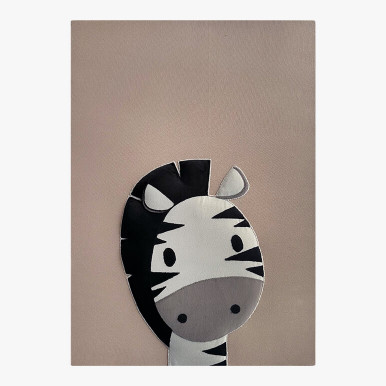 Monochrome toned cute zebra nursery wall art