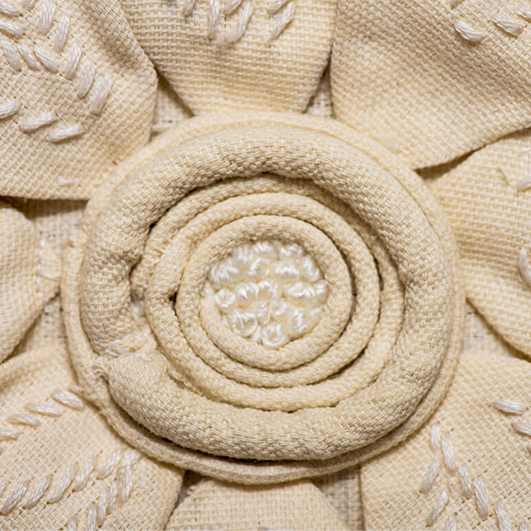 fabric sculpted to form the inner parts of a flower