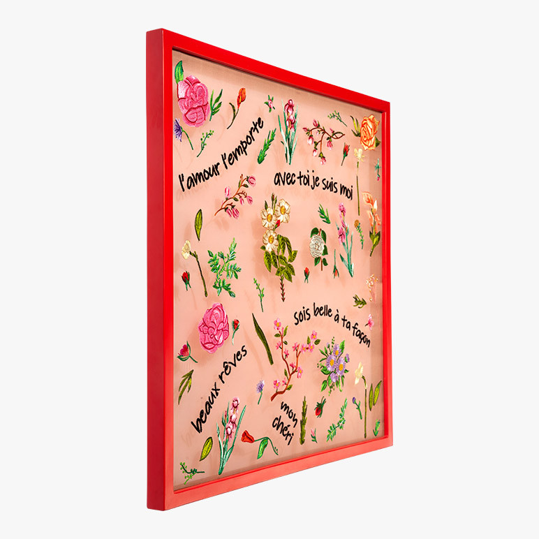 framed Parisian wall art with florals and motivational phrases 