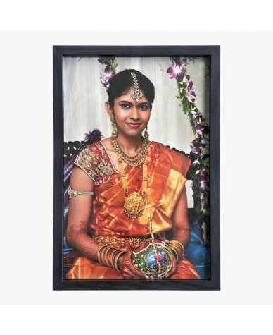 custom portrait photo gift framed in a black wood frame